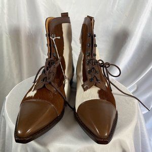 VINTAGE Genuine Calf Hair & Leather Cowboy Goots